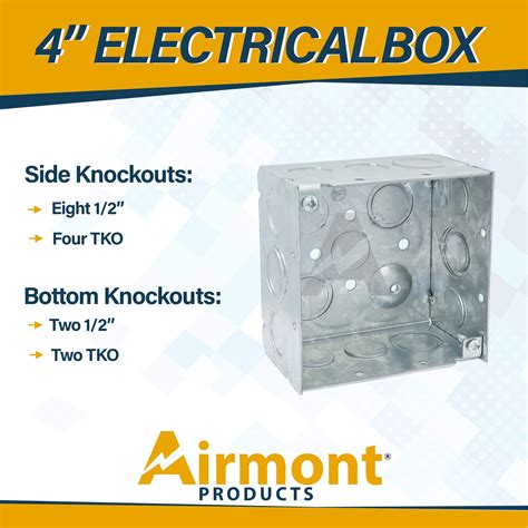 4'' Square Electrical Box, Ten 1/2'' and Six TKO 